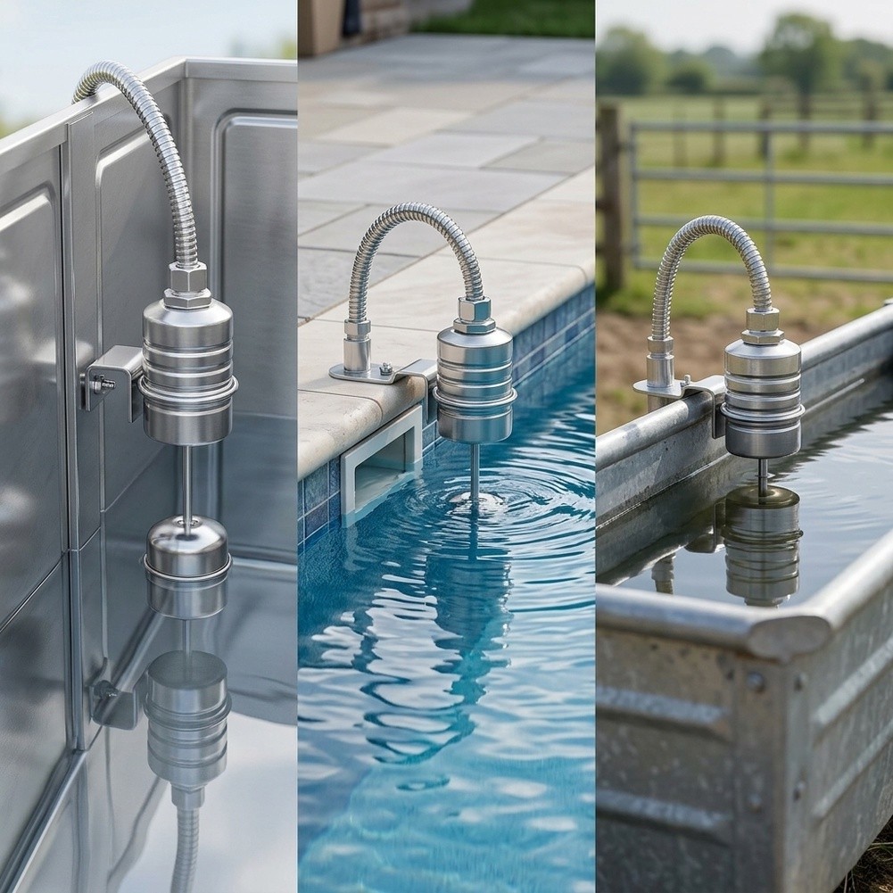 Livestock Water Trough Float Valve - สำหรับรางน้ำสำหรับปศุสัตว์ ตัวควบคุมระดับน้ำอัตโนมัติ วาล์วลูกลอยสำหรับระบบอะควาโปนิกส์ โครงสร้างสแตนเลส 304