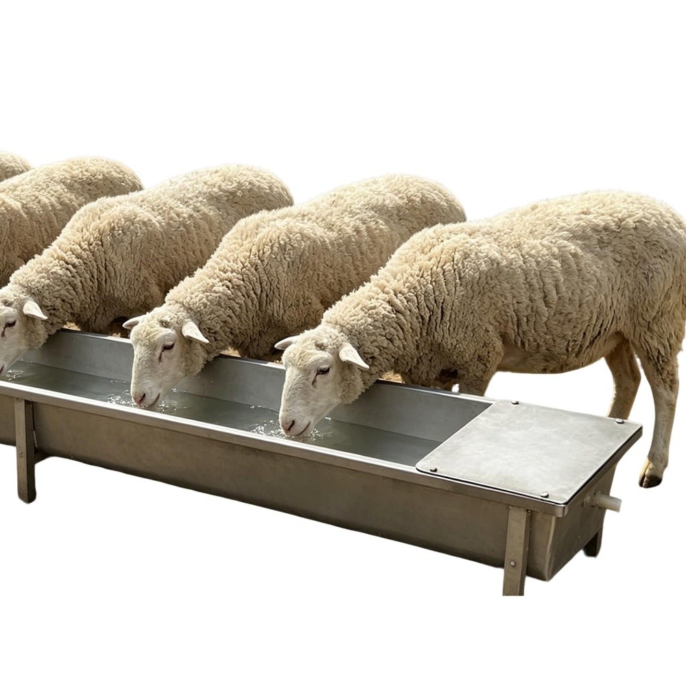 Livestock Water Trough Float Valve - รางน้ำสังกะสีเคลือบกันสนิมสำหรับงานหนัก ขนาด 15/20/30 แกลลอน พร้อมชุดวาล์วลูกลอย สำหรับใช้เป็นรางให้อาหารสัตว์ในฟาร์มกลางแจ้งแบบอัตโนมัติ