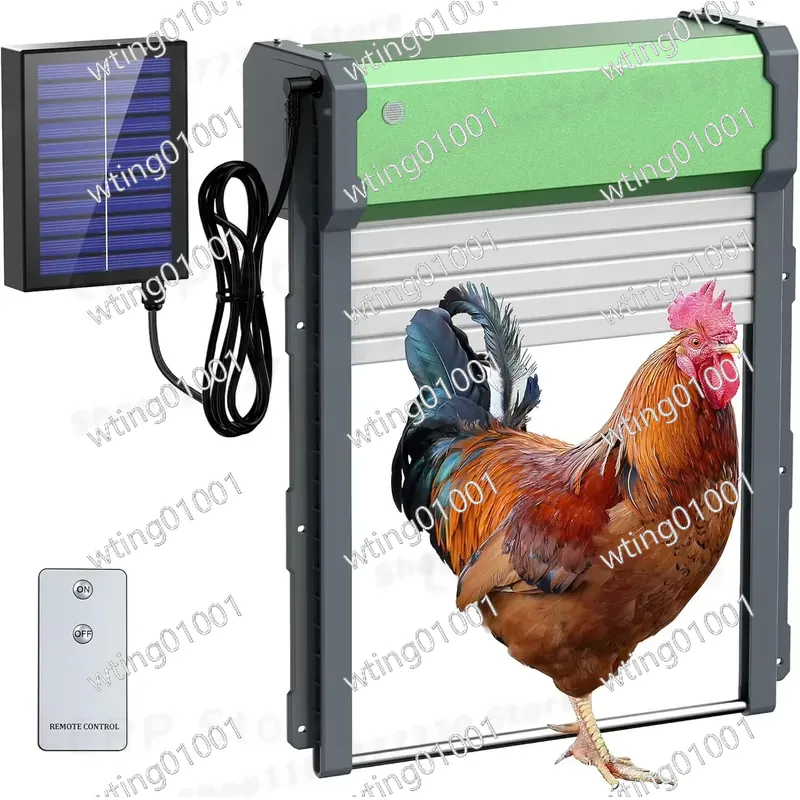 Automatic Chicken Door Opener Solar - สำหรับประตูเล้าไก่แบบอัตโนมัติพลังงานแสงอาทิตย์ พร้อมตัวตั้งเวลา เซ็นเซอร์แสง ระบบเปิด-ปิดอัตโนมัติ ประตูรั้วบ้านไก่เพื่อความปลอดภัย