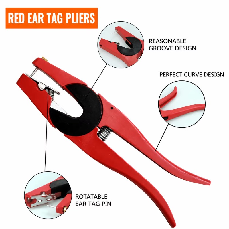 Cattle Ear Tag Applicator - เครื่องติดแท็กหูสัตว์ RFID คุณภาพสูง คีมหนีบหูสัตว์โลหะสำหรับฟาร์ม