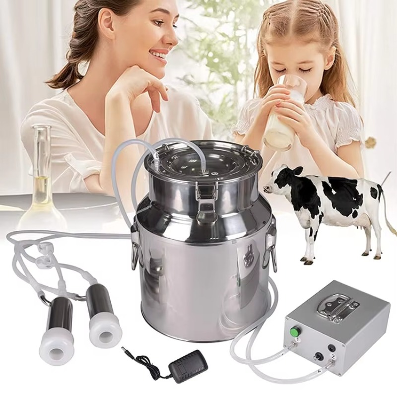 Goat Milking Machine Portable - เครื่องรีดนมแบบพกพาสำหรับวัว แกะ และแพะ ทำจากสแตนเลสสตีล ความจุ 14