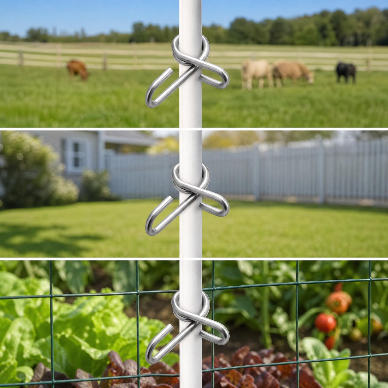 Electric Fence Insulator Post - คลิปยึดฉนวนสำหรับลวดรั้วไฟฟ้า ทำจากสแตนเลสสตีล แข็งแรงทนทาน สำหรับเสาไฟเบอร์กลาสทรงกลม