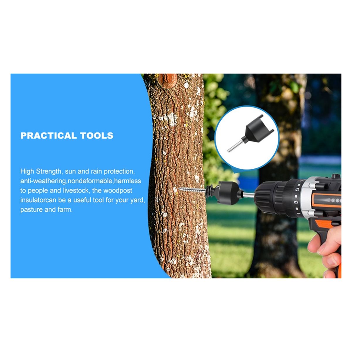 Electric Fence Insulator Post - ฉนวนรั้วไฟฟ้ารุ่นใหม่ปี 2026, ฉนวนรั้วแบบวงแหวนสำหรับเสาไม้ และเครื่องมือใส่ฉนวน 1 ชิ้น