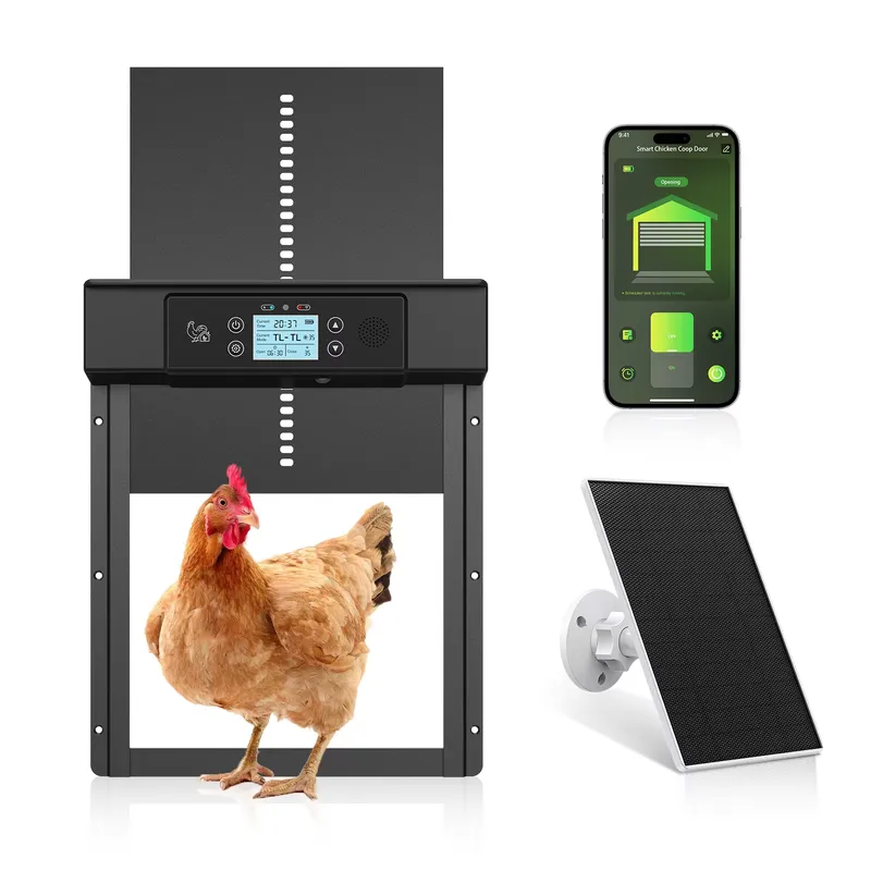 Automatic Chicken Door Opener Solar - ประตูเล้าไก่แบบอัตโนมัติอัจฉริยะ ทันสมัย กันน้ำ ทำจากอลูมิเนียม พร้อม WiFi