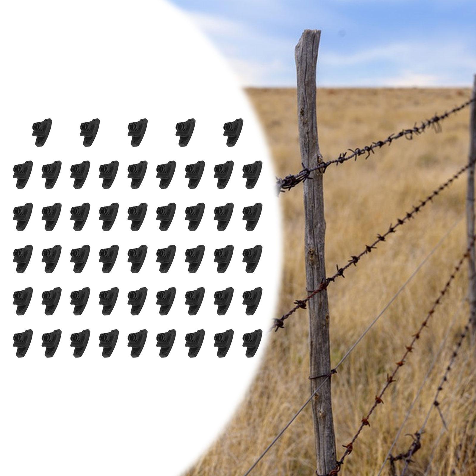 Electric Fence Insulator Post - ฉนวนเสาไม้สำหรับรั้วไฟฟ้า ทำจากพลาสติก PP สีดำ พร้อมตัวยึดมุมที่แข็งแรงทนทาน ชิ้นส่วนรั้วเพื่อความปลอดภัยสำหรับฟาร์มปศุสัตว์