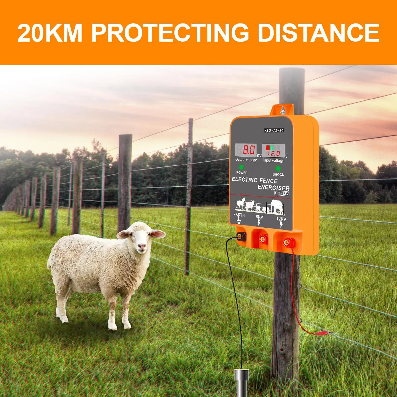 เครื่องจ่ายไฟรั้วไฟฟ้า 20 กม.  - Livestock Fence Energizer 12V บทวิจารณ์และราคา