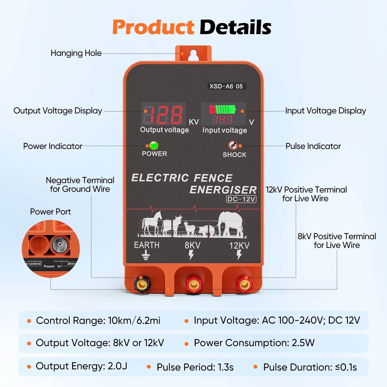 เครื่องจ่ายไฟรั้วไฟฟ้า a*-5 KM - Livestock Fence Energizer 12V บทวิจารณ์และราคา