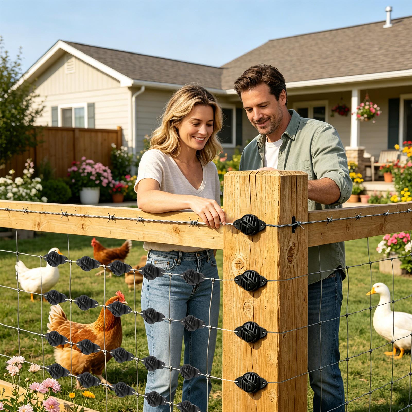ฉนวนรั้วไฟฟ้าสำหรับเสาไม้ 100  - Electric Fence Insulator Post บทวิจารณ์และราคา