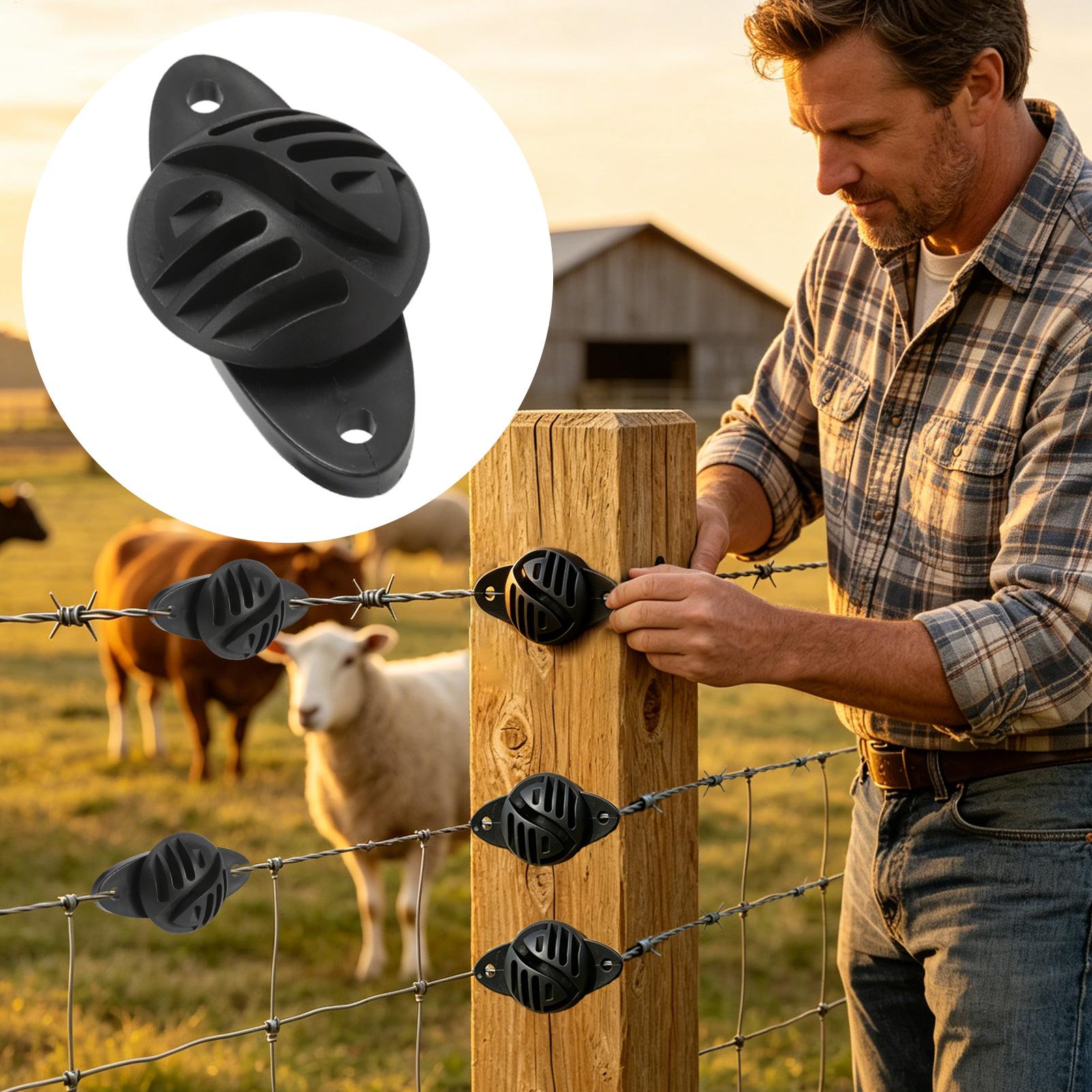 ฉนวนรั้วไฟฟ้าสำหรับเสาไม้ 100  - Electric Fence Insulator Post บทวิจารณ์และราคา