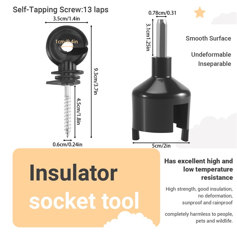 HRBAJ-ฉนวนรั้วไฟฟ้า วงแหวนฉนวน - Electric Fence Insulator Post บทวิจารณ์และราคา