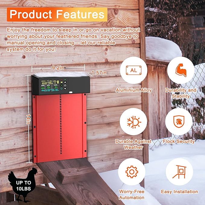 เครื่องเปิดประตูเลี้ยงไก่อัตโน - Automatic Chicken Door Opener Solar บทวิจารณ์และราคา
