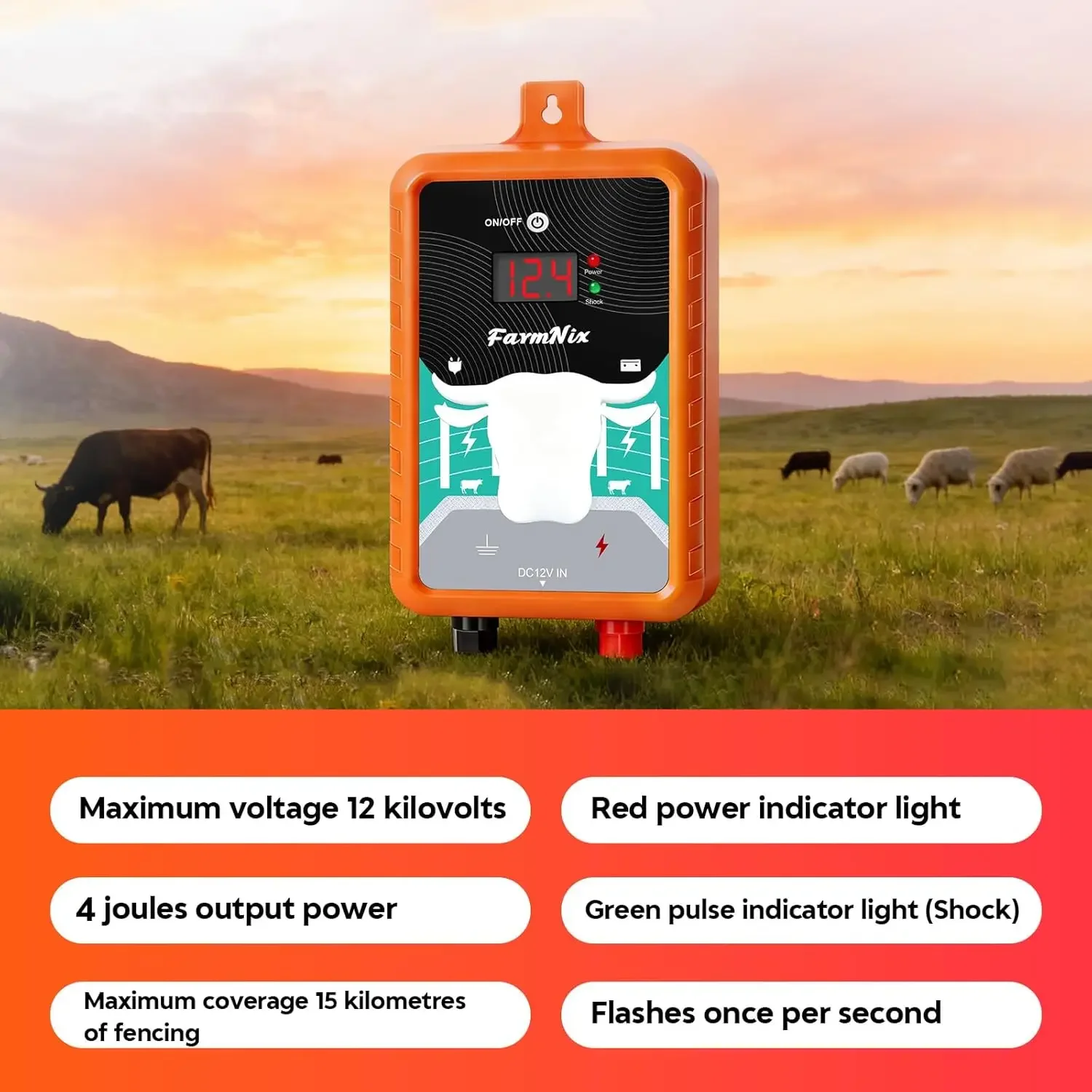 เครื่องจ่ายไฟรั้วไฟฟ้า 15 ไมล์ - Livestock Fence Energizer 12V บทวิจารณ์และราคา
