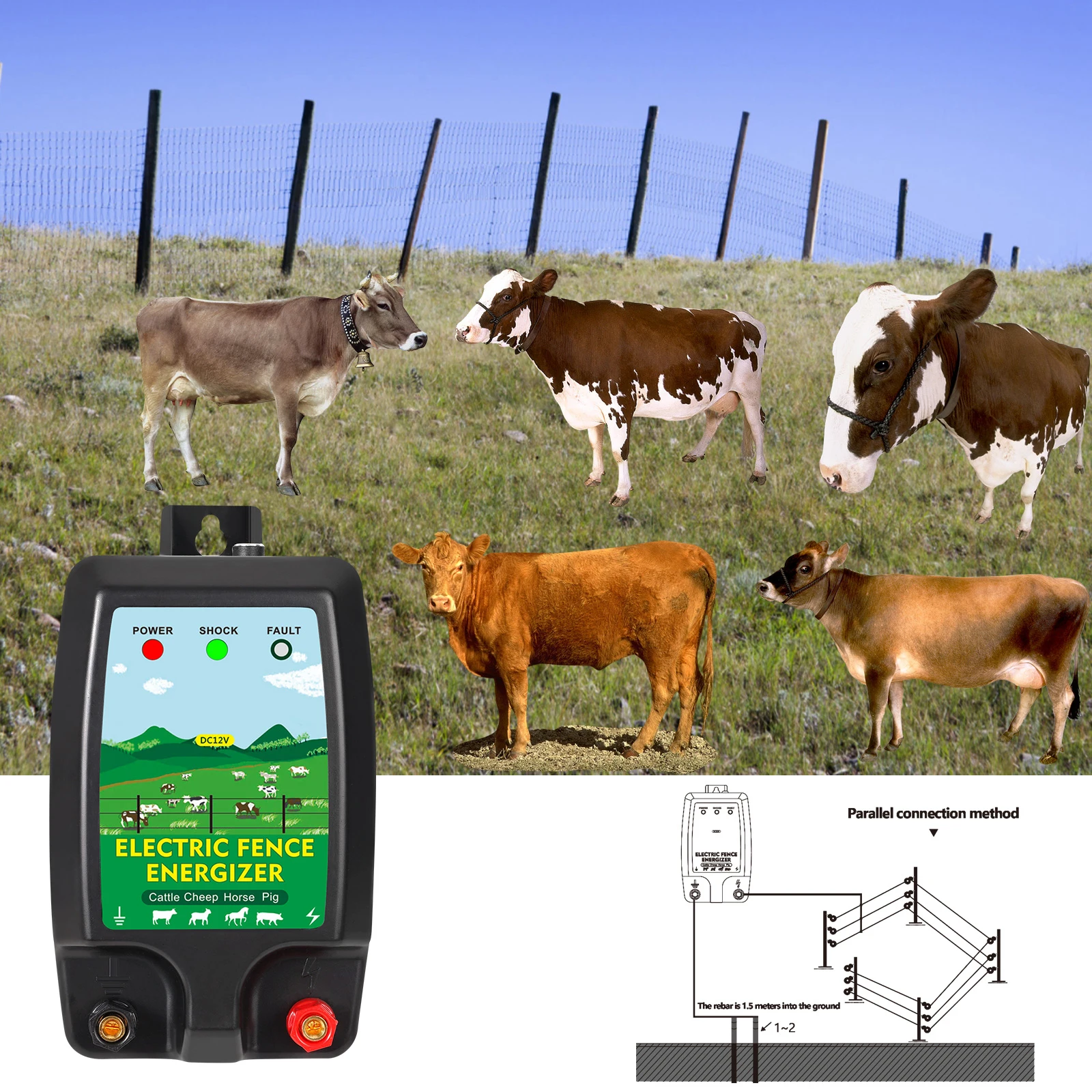 เครื่องควบคุมแรงดันไฟฟ้าสูงสำห - Livestock Fence Energizer 12V บทวิจารณ์และราคา