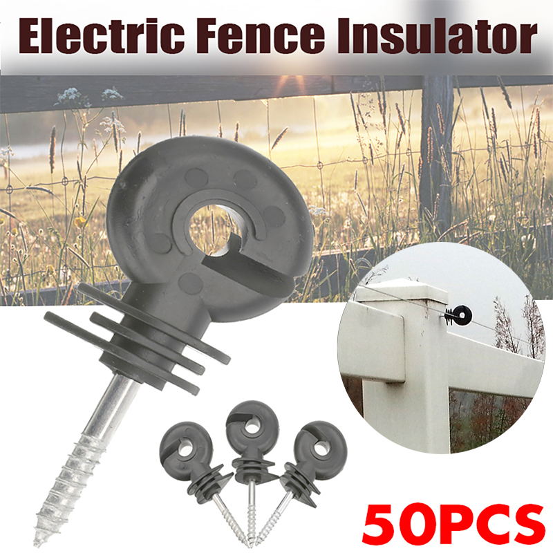 50 ชิ้นรั้วไฟฟ้าฉนวนทนทานสกรูโ - Electric Fence Insulator Post บทวิจารณ์และราคา