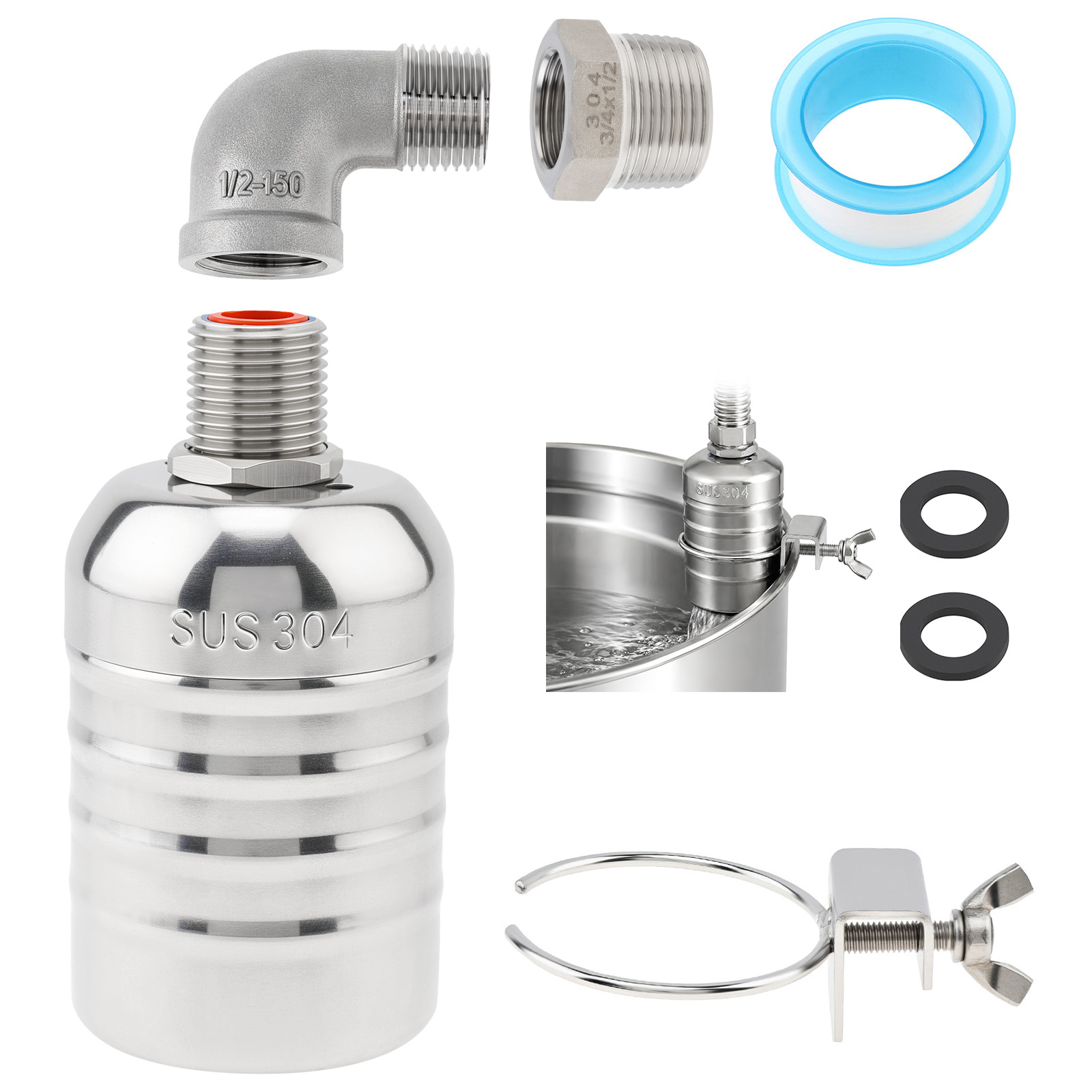 วาล์วลูกลอยน้ำอัตโนมัติ สแตนเล - Livestock Water Trough Float Valve บทวิจารณ์และราคา