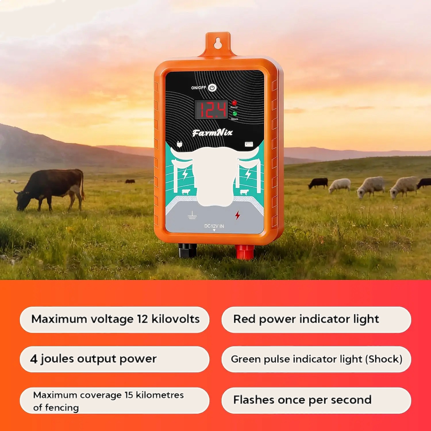 เครื่องจ่ายไฟฟ้าสำหรับรั้วไฟฟ้ - Livestock Fence Energizer 12V บทวิจารณ์และราคา